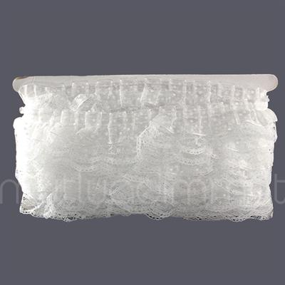 Beyaz Puanlı Fırfır Kurdela 5cm X 9metre