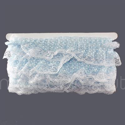 Beyaz Puanlı Fırfır Kurdela 5cm X 9metre