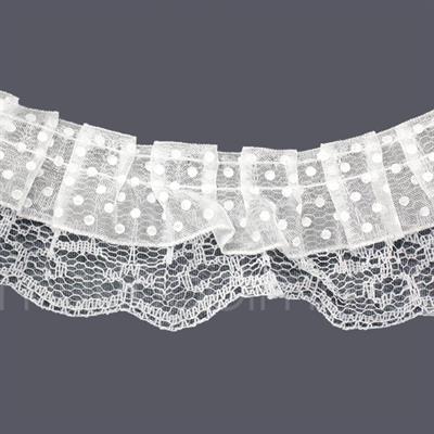 Beyaz Puanlı Fırfır Kurdela 5cm X 9metre