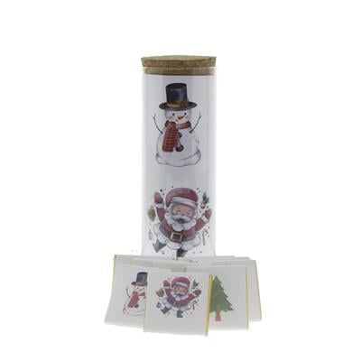 Cam Tüpte 24 Adet Yılbaşı Çikolatası 4 Desenli