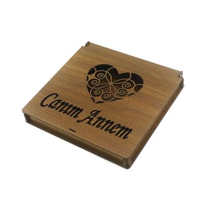 Canım Annem Hediye Saklama Kutusu Ahşap 23x23x3cm