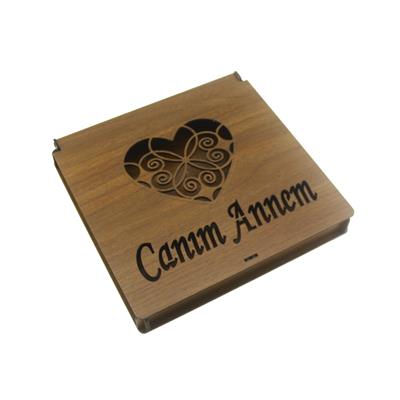 Canım Annem Hediye Saklama Kutusu Ahşap 23x23x3cm