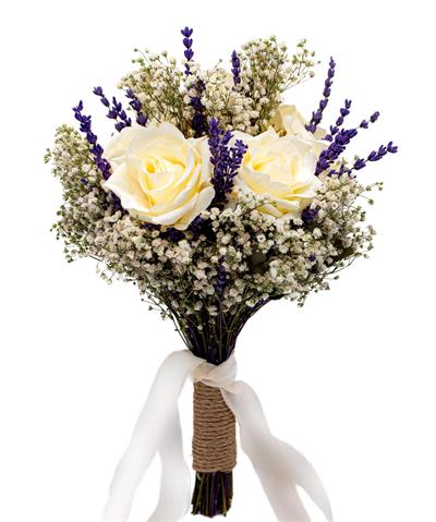 Gelin El Buketi Çiçeği Cipso Lavanta ve Gül
