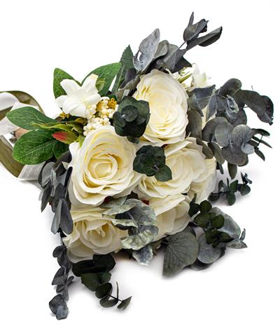 Gelin El Buketi Çiçeği Doğal Okaliptus ve Güllü