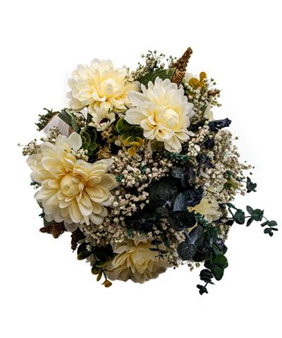 Gelin El Buketi Çiçeği Okaliptus Cipso ve Şakayık Çiçekli