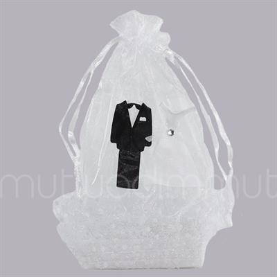 Gelin Ve Damatlı Tüllü Çanta 12 Adet