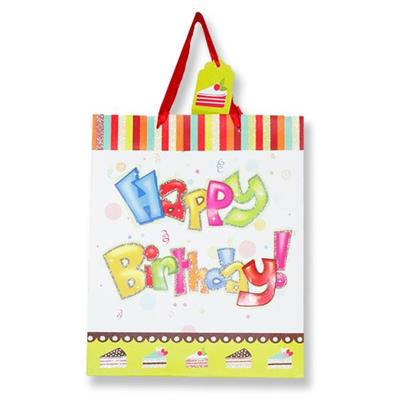 Happy Birthday Karton Çanta 1 Adet