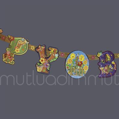 Hayvanlı Happy Birthday Banner