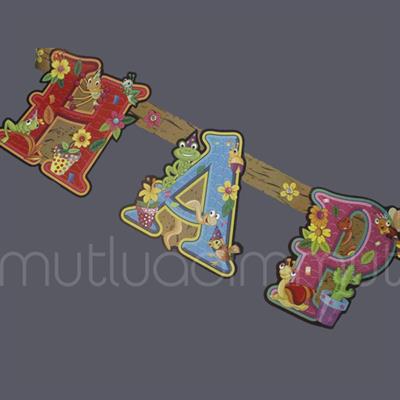 Hayvanlı Happy Birthday Banner