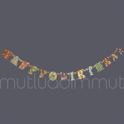 Hayvanlı Happy Birthday Banner