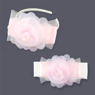 İnci Fiyonklu Anne Tacı Ve Bebek Bandanası