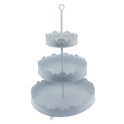 İşlemeli Metal Cupcake Standı 3 Katlı