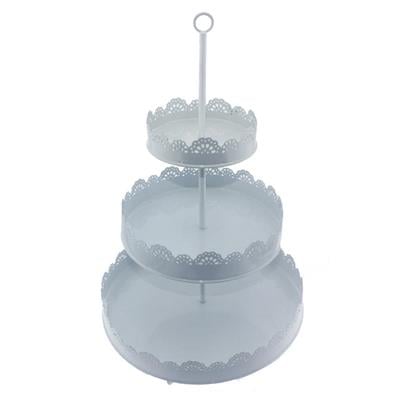İşlemeli Metal Cupcake Standı 3 Katlı