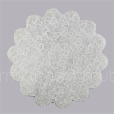 Kalp Baskılı Organze 22cm 50 Adet