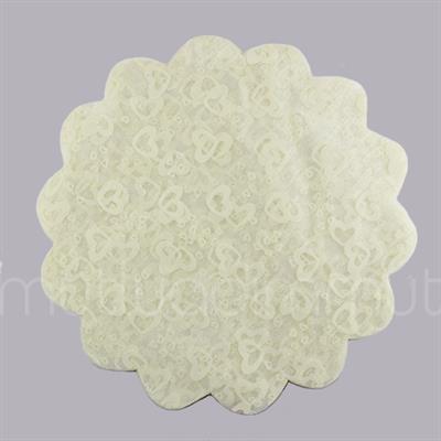 Kalp Baskılı Organze 22cm 50 Adet