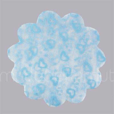 Kalp Baskılı Organze Tül 17cm 50 Adet