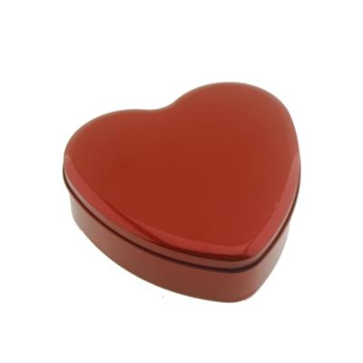 Kırmızı Metal Kalp Kutu Kapaklı 16x16cm