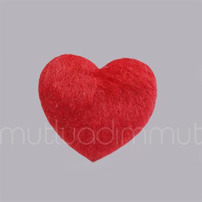 Kumaş Tüylü Kalp 12 Adet