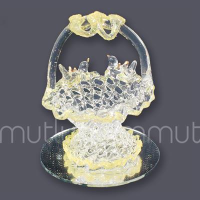 Kuşlu Kristal Sepet 12 Adet