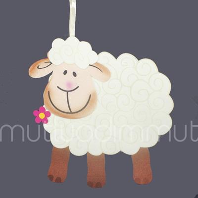 Kuzu Keçe Kapı Süsü 44x43cm