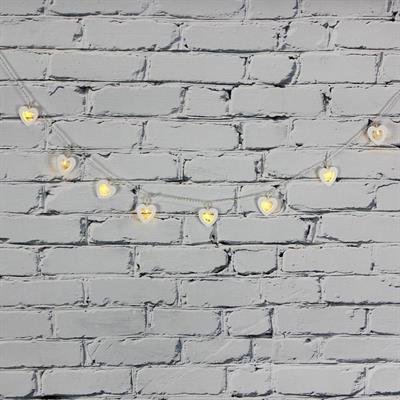 Led Işık Ahşap Kalp 10lu Şerit Aydınlatma Pilli Ağaç Süsü