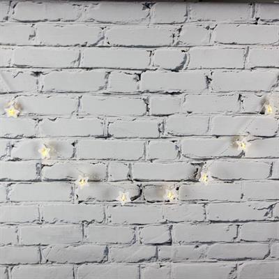 Led Işık Ahşap Yıldız 10lu Şerit Aydınlatma Pilli Ağaç Süsü