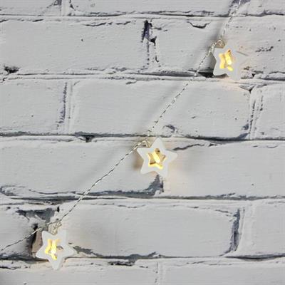 Led Işık Ahşap Yıldız 10lu Şerit Aydınlatma Pilli Ağaç Süsü