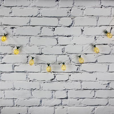Led Işık Metal Ananas 10lu Şerit Aydınlatma Pilli Ağaç SüsüAğaç Süsü