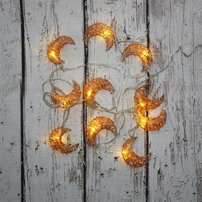 Led Işık Metal Ay Dede 10lu Şerit Aydınlatma Pilli Ağaç Süsü