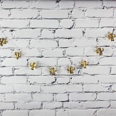 Led Işık Metal Kaktüs 10lu Şerit Aydınlatma Pilli Ağaç Süsü