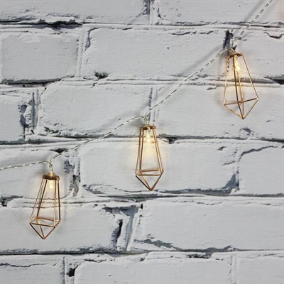Led Işık Metal Köşeli Dekor 10lu Şerit Aydınlatma Pilli Ağaç Süsü