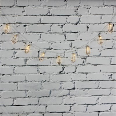 Led Işık Metal Köşeli Dekor 10lu Şerit Aydınlatma Pilli Ağaç Süsü
