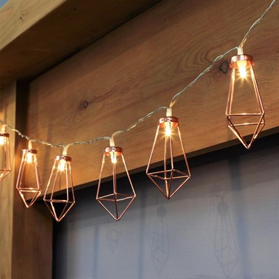 Led Işık Metal Köşeli Dekor 10lu Şerit Aydınlatma Pilli Ağaç Süsü