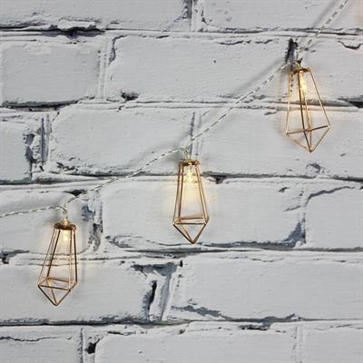 Led Işık Metal Köşeli Dekor 10lu Şerit Aydınlatma Pilli Ağaç Süsü