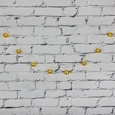 Led Işık Metal Top 10lu Şerit Aydınlatma Pilli Ağaç Süsü