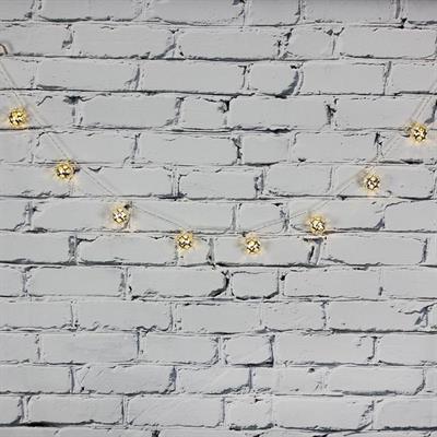 Led Işık Metal Top 10lu Şerit Aydınlatma Pilli Ağaç Süsü