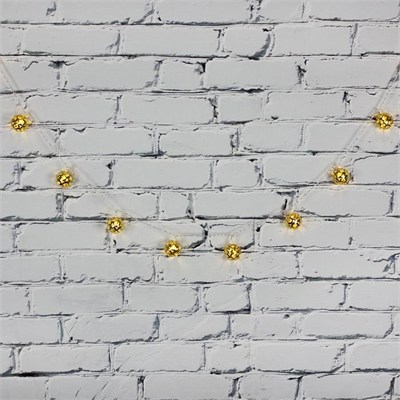 Led Işık Metal Top 10lu Şerit Aydınlatma Pilli Ağaç Süsü
