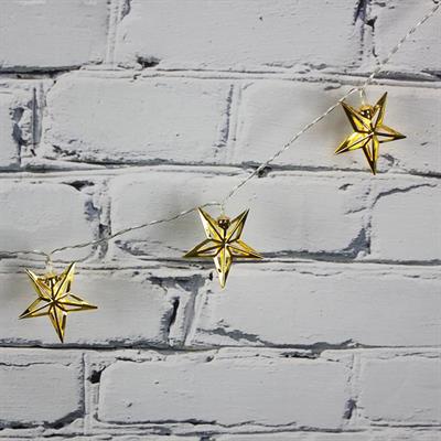 Led Işık Metal Yıldız 10lu Şerit Aydınlatma Pilli Ağaç Süsü