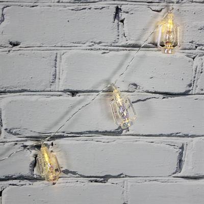 Led Işık Plastik Fener Dekor 10lu Şerit Aydınlatma Pilli Ağaç Süsü