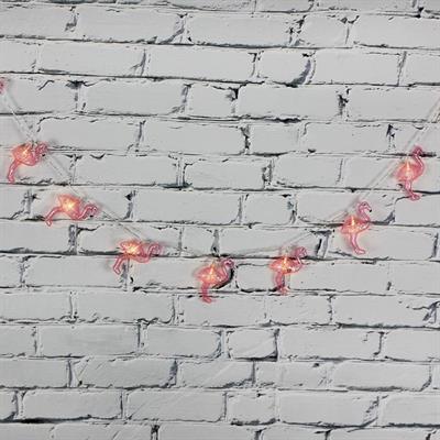 Led Işık Plastik Flamingo Dekor 10lu Şerit Aydınlatma Pilli Ağaç Süsü