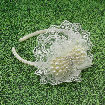 Lohusa Terliği ve Tacı Seti Krem İnci Fiyonklu