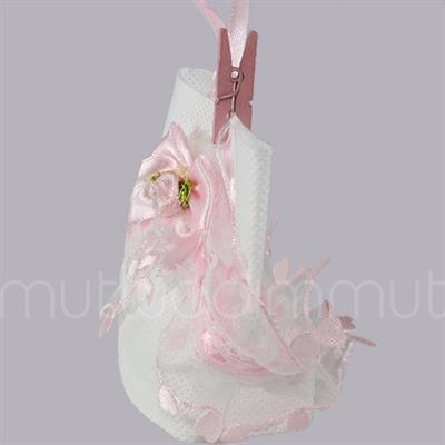 Mandallı Fırfırlı Kumaş Çanta  12 Adet