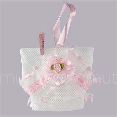 Mandallı Fırfırlı Kumaş Çanta  12 Adet