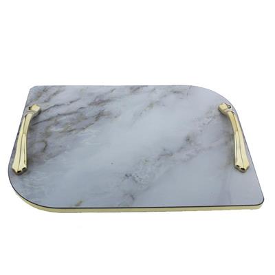 Mermer Görünümlü Dikdörtgen Tepsi