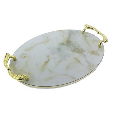 Mermer Görünümlü Oval Tepsi