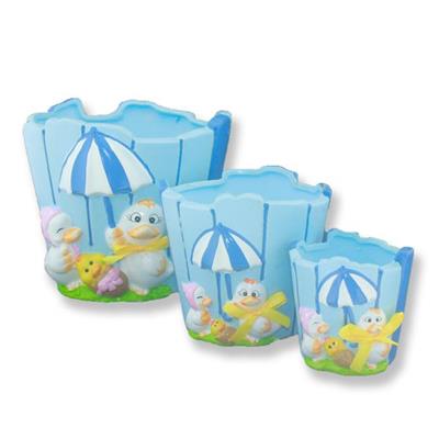 Ördekli Seramik Saksı 3lü Set