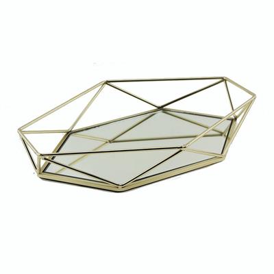 Prizma Aynalı Metal Tepsi 35x25cm