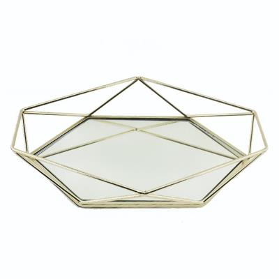 Prizma Aynalı Metal Tepsi 35x25cm