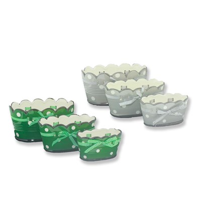 Puanlı Seramik Saksı 3lü Set