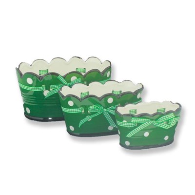 Puanlı Seramik Saksı 3lü Set